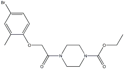 ethyl 4-[2-(4-bromo-2-methylphenoxy)acetyl]-1-piperazinecarboxylate,,结构式