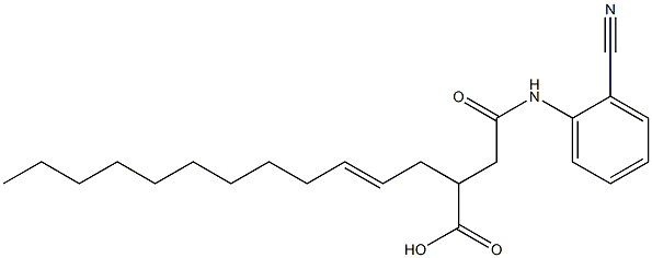(E)-2-[2-(2-cyanoanilino)-2-oxoethyl]-4-tetradecenoic acid Struktur
