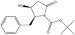tert-butyl (2S,3S)-2-benzyl-3-hydroxy-5-oxopyrrolidine-1-carboxylate Struktur