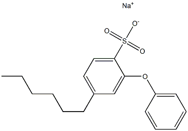 4-Hexyl-2-phenoxybenzenesulfonic acid sodium salt Structure