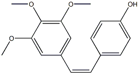 (Z)-4'-ヒドロキシ-3,4,5-トリメトキシスチルベン 化学構造式