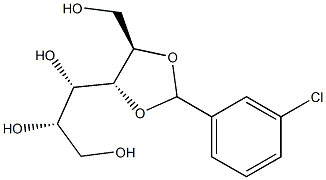 2-O,3-O-(3-Chlorobenzylidene)-L-glucitol,,结构式