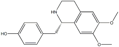 (1S)-1,2,3,4-Tetrahydro-1-(4-hydroxybenzyl)-6,7-dimethoxyisoquinoline 结构式