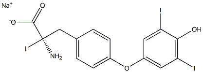 (R)-2-Amino-3-[4-(4-hydroxy-3,5-diiodophenoxy)phenyl]-2-iodopropanoic acid sodium salt Structure