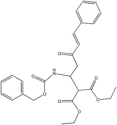 2-[(E)-1-[(Benzyloxycarbonyl)amino]-3-oxo-5-phenyl-4-pentenyl]malonic acid diethyl ester Struktur