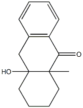 1,2,3,4,4a,9a-ヘキサヒドロ-4a-ヒドロキシ-9a-メチルアントラセン-9(10H)-オン 化学構造式