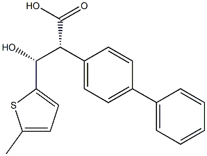 (2R,3R)-2-(4-Phenylphenyl)-3-hydroxy-3-(5-methyl-2-thienyl)propionic acid Struktur