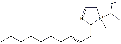 2-(2-Decenyl)-1-ethyl-1-(1-hydroxyethyl)-3-imidazoline-1-ium Struktur