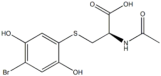 N-アセチル-S-(4-ブロモ-2,5-ジヒドロキシフェニル)-L-システイン 化学構造式