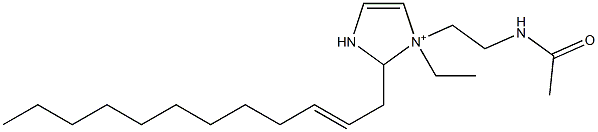 1-[2-(アセチルアミノ)エチル]-2-(2-ドデセニル)-1-エチル-4-イミダゾリン-1-イウム 化学構造式