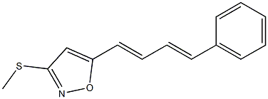 5-[(1E,3E)-4-[フェニル]-1,3-ブタジエニル]-3-(メチルチオ)イソオキサゾール 化学構造式
