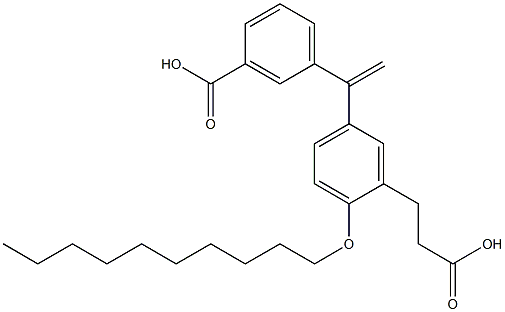 2-(Decyloxy)-5-[1-(3-carboxyphenyl)ethenyl]benzenepropanoic acid Struktur