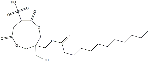 Lauric acid [1-(hydroxymethyl)-4,7-dioxo-6-sulfo-3,8-dioxacyclononan-1-yl]methyl ester Struktur