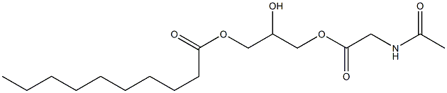 1-[(N-アセチルグリシル)オキシ]-2,3-プロパンジオール3-デカノアート 化学構造式