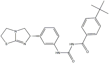 1-(4-tert-ブチルベンゾイル)-3-[3-[[(6S)-2,3,5,6-テトラヒドロイミダゾ[2,1-b]チアゾール]-6-イル]フェニル]尿素 化学構造式
