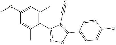 5-(4-Chlorophenyl)-3-(2,6-dimethyl-4-methoxyphenyl)-isoxazole-4-carbonitrile,,结构式