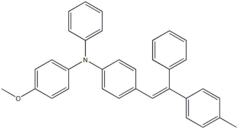 N-フェニル-N-[4-[2-フェニル-2-(p-トリル)-ビニル]フェニル]-p-アニシジン 化学構造式