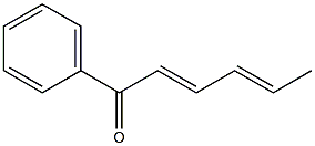 (2E,4E)-1-フェニル-2,4-ヘキサジエン-1-オン 化学構造式