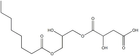 L-Malic acid hydrogen 1-(2-hydroxy-3-octanoyloxypropyl) ester Struktur