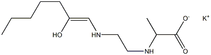 2-[N-[2-[N-(2-Hydroxy-1-heptenyl)amino]ethyl]amino]propionic acid potassium salt,,结构式