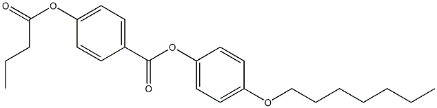 p-ブタノイルオキシ安息香酸p-(ヘプチルオキシ)フェニル 化学構造式