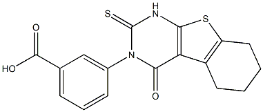 3-[(1,2,3,4-テトラヒドロ-5,6-テトラメチレン-4-オキソ-2-チオキソチエノ[2,3-d]ピリミジン)-3-イル]安息香酸 化学構造式