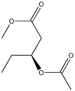 [S,(-)]-3-アセチルオキシ吉草酸メチル 化学構造式