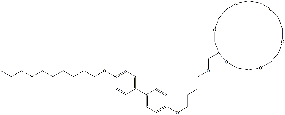 2-[4-[(4-Decyloxy-1,1'-biphenyl-4'-yl)oxy]butoxymethyl]1,4,7,10,13,16-hexaoxacyclooctadecane Structure