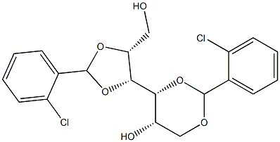 1-O,3-O:4-O,5-O-Bis(2-chlorobenzylidene)-D-glucitol Struktur