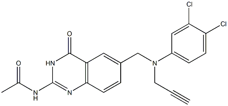 2-Acetylamino-6-[N-(3,4-dichlorophenyl)-N-(2-propynyl)aminomethyl]quinazolin-4(3H)-one