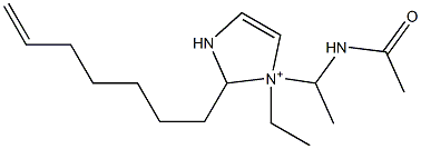 1-[1-(アセチルアミノ)エチル]-1-エチル-2-(6-ヘプテニル)-4-イミダゾリン-1-イウム 化学構造式