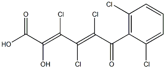(2E,4E)-2-Hydroxy-3,4,5-trichloro-6-oxo-6-(2,6-dichlorophenyl)-2,4-hexadienoic acid Structure