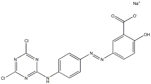 5-[p-(4,6-Dichloro-1,3,5-triazin-2-ylamino)phenylazo]-2-hydroxybenzoic acid sodium salt Struktur