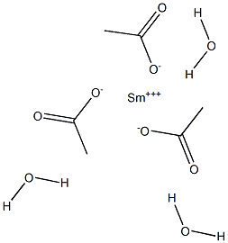 Samarium triacetate trihydrate Struktur