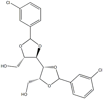 2-O,3-O:4-O,5-O-Bis(3-chlorobenzylidene)-D-glucitol Struktur