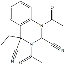1,3-Diacetyl-4-ethyl-1,2,3,4-tetrahydroquinazoline-2,4-dicarbonitrile Structure
