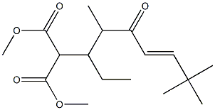 2-[(4E)-1-Ethyl-2,6,6-trimethyl-3-oxo-4-heptenyl]propanedioic acid dimethyl ester Struktur