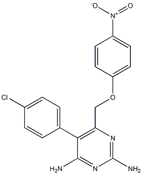 5-(4-Chlorophenyl)-6-(4-nitrophenoxymethyl)pyrimidine-2,4-diamine Structure