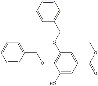 3-ヒドロキシ-4,5-ビス(ベンジルオキシ)安息香酸メチル 化学構造式