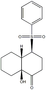(4S,4aS,8aS)-8a-ヒドロキシ-4-(フェニルスルホニル)オクタヒドロナフタレン-1(2H)-オン 化学構造式