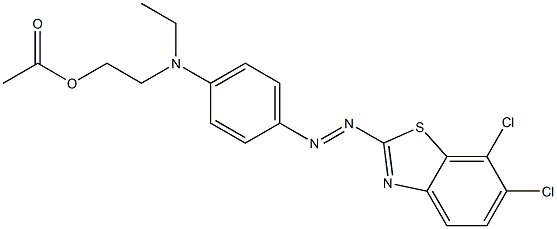 2-[4-[N-(2-Acetoxyethyl)-N-ethylamino]phenylazo]-6,7-dichlorobenzothiazole Struktur