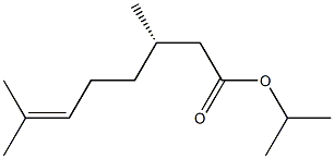[S,(-)]-3,7-ジメチル-6-オクテン酸イソプロピル 化学構造式