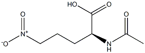 [S,(+)]-2-(アセチルアミノ)-5-ニトロ吉草酸 化学構造式