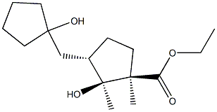 (1R,2S,3S)-2-ヒドロキシ-3-[(1-ヒドロキシシクロペンチル)メチル]-1,2-ジメチルシクロペンタン-1-カルボン酸エチル 化学構造式