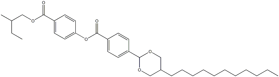 4-[[4-(5-ウンデシル-1,3-ジオキサン-2-イル)ベンゾイル]オキシ]安息香酸2-メチルブチル 化学構造式