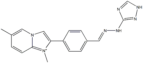1,6-Dimethyl-2-[4-[2-(1H-1,2,4-triazol-3-yl)hydrazonomethyl]phenyl]imidazo[1,2-a]pyridin-1-ium Structure