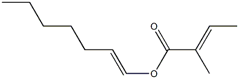 (E)-2-Methyl-2-butenoic acid 1-heptenyl ester Structure