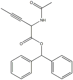 2-アセチルアミノ-3-ペンチン酸ジフェニルメチル 化学構造式