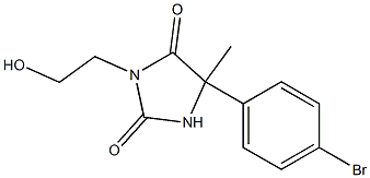5-(p-Bromophenyl)-3-(2-hydroxyethyl)-5-methylhydantoin Struktur