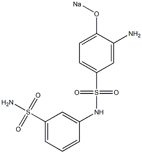 m-(3-アミノ-4-ソジオオキシフェニルスルホニルアミノ)ベンゼンスルホンアミド 化学構造式